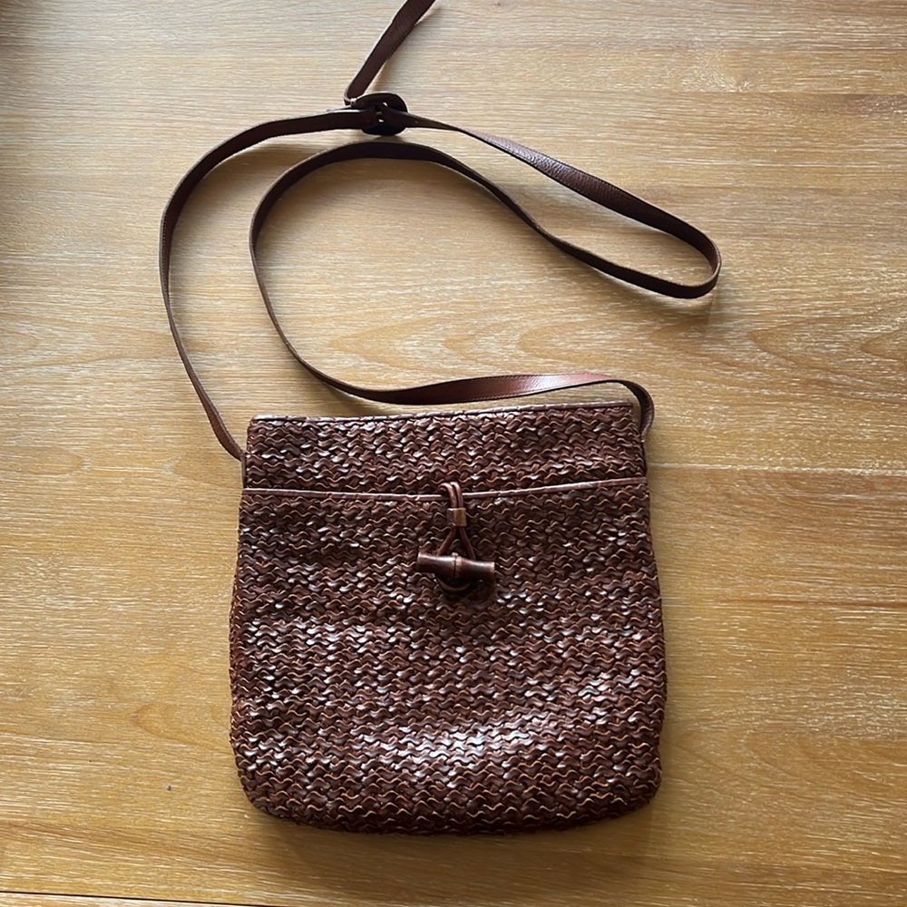 CEM Leather Weave Crossbody Bag